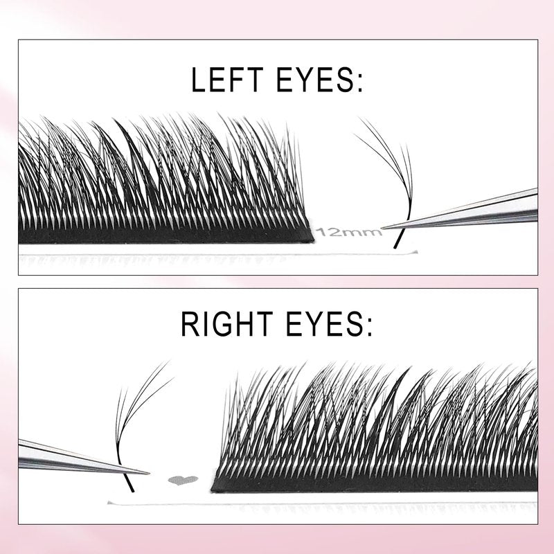 CoMango Fox Eyelashes Extension Flying YY Lashes 5D Mutil-layer Y Shaped Lash Mink Premade Lash Fans C/D Curly Foxy YY Lashes Natural Fluffy Handmade Individual Eyelash Fans(Black,5D-D-9mm)