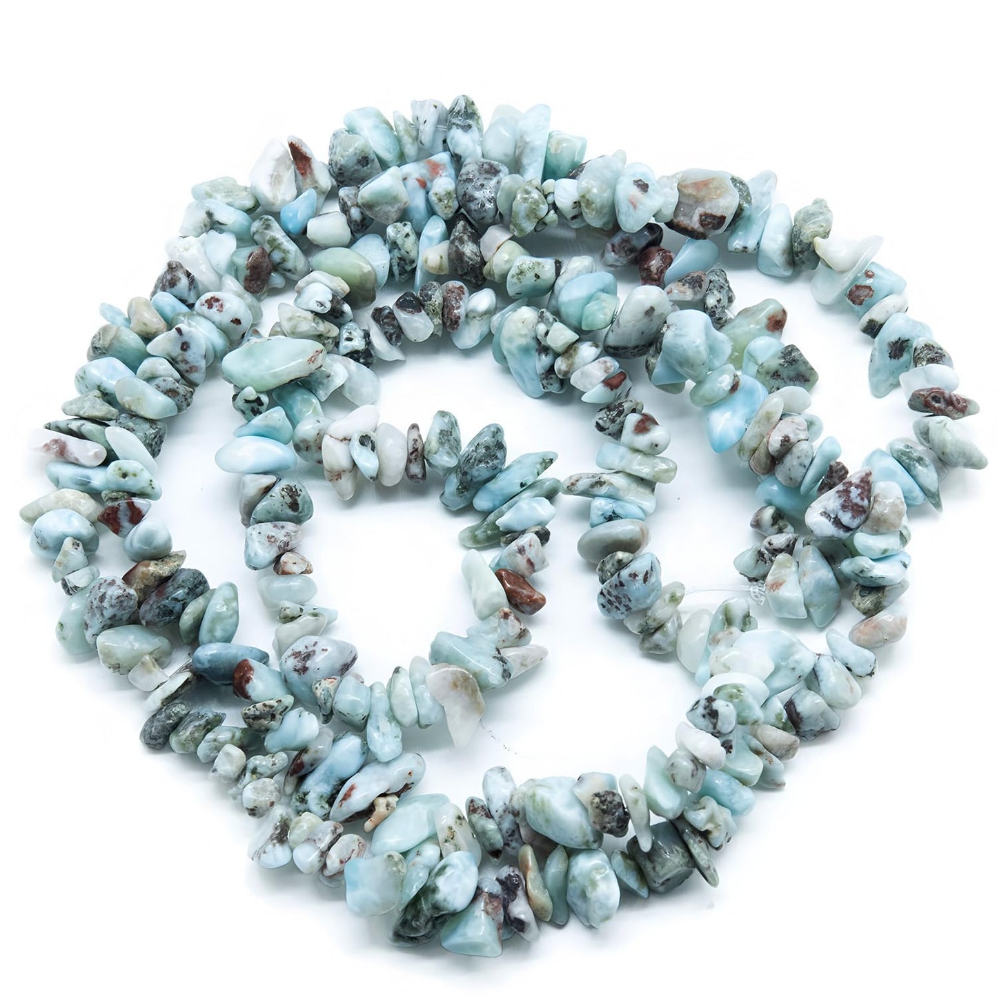 Natural Chip Stone Beads 450pcs Larimar Chips 5-8mm Genuine Real Irregular Healing Crystal Rocks Hole Drilled DIY Loose Gemstone Beads for Jewelry Making Bracelet Earrings Necklace Crafting