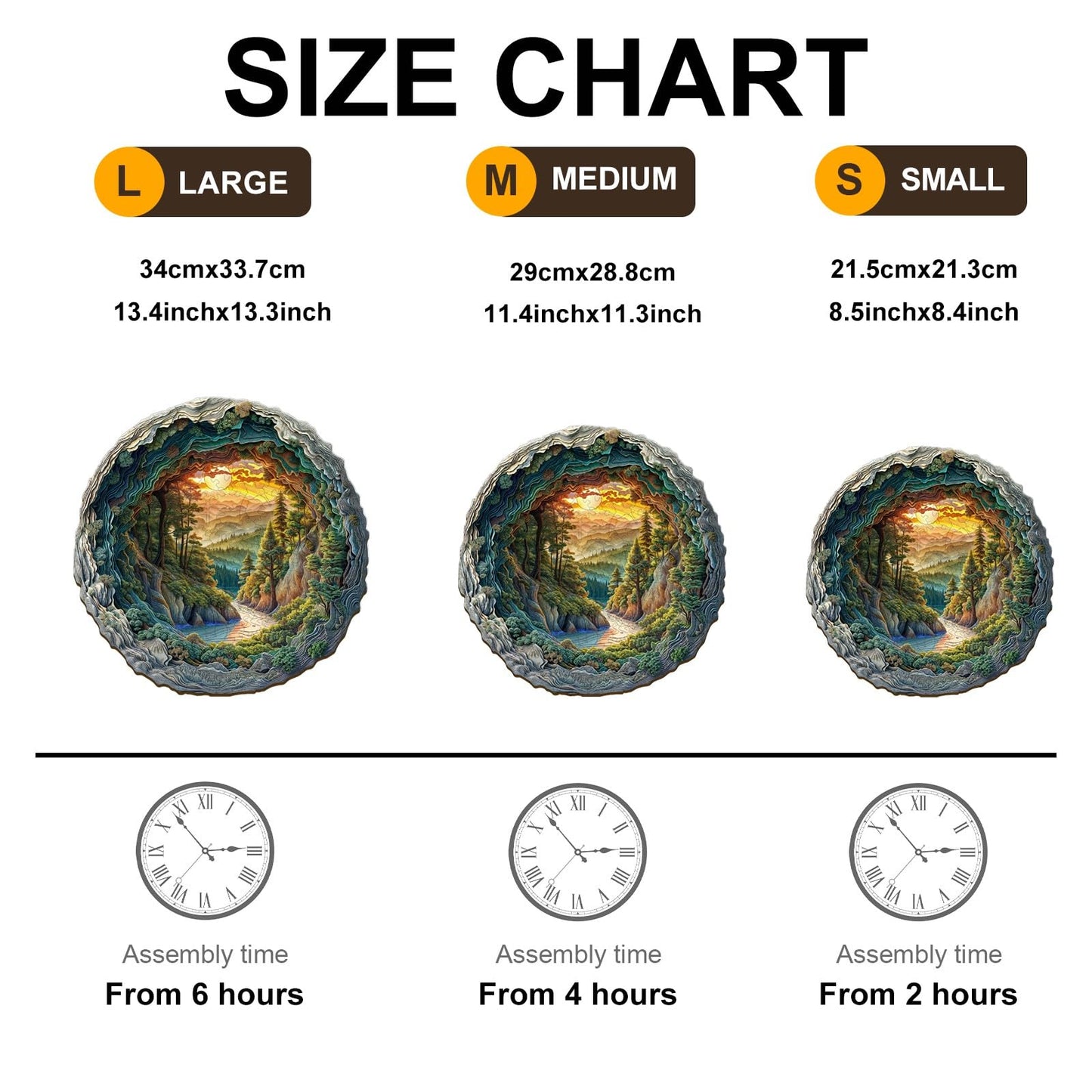 Jollitot Wooden Puzzles, 3D Cave Forest Puzzle 300 Pieces, Unique Animal Shaped Wood Challenging Jigsaw Puzzles Ideal for Adults, Premium Wood Gift Box 13.4x13.3in