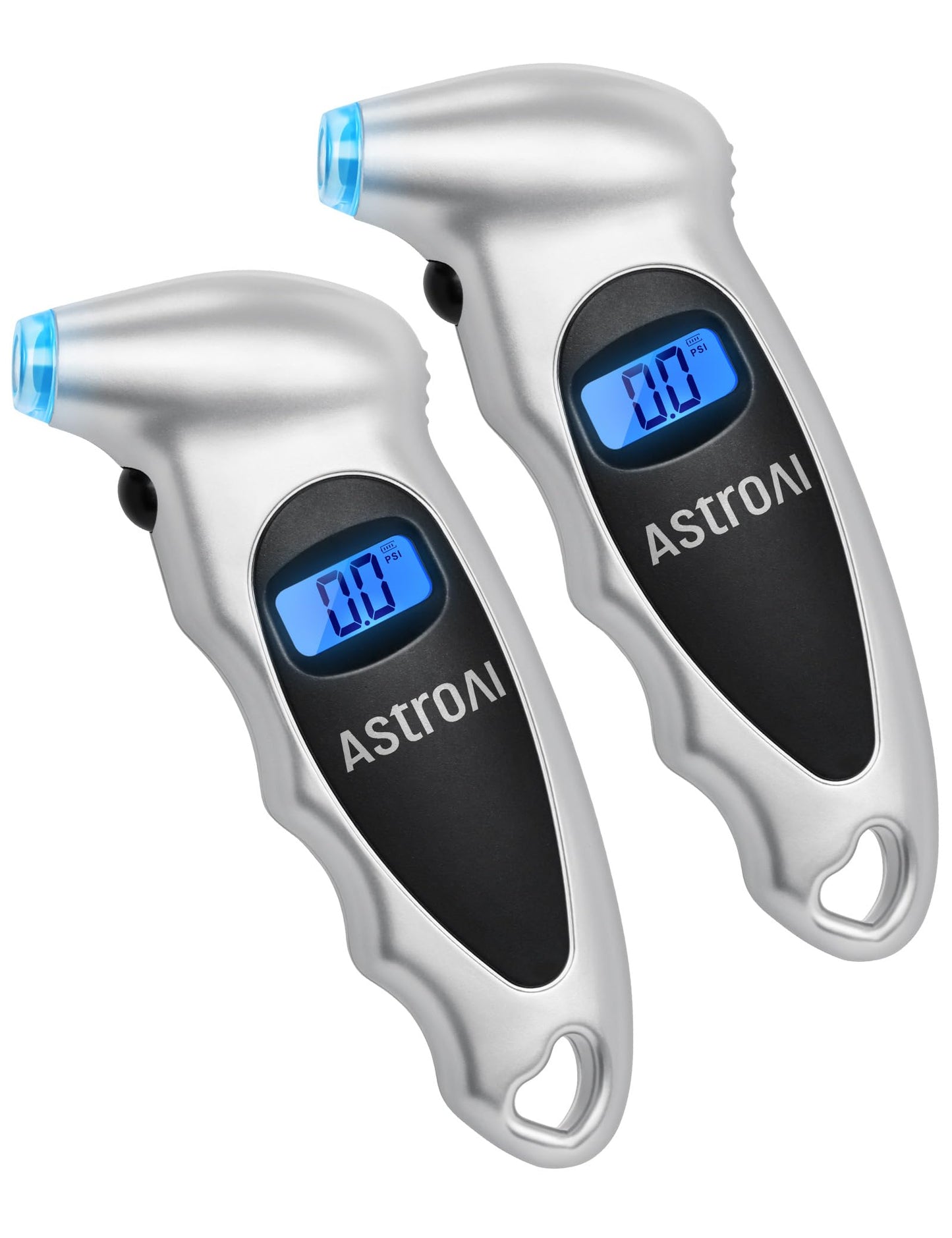 AstroAI Digital Tire Pressure Gauge 150 PSI 4 Settings for Car Truck Bicycle with Backlight LCD and Non-Skid Grip Car Accessories, Silver