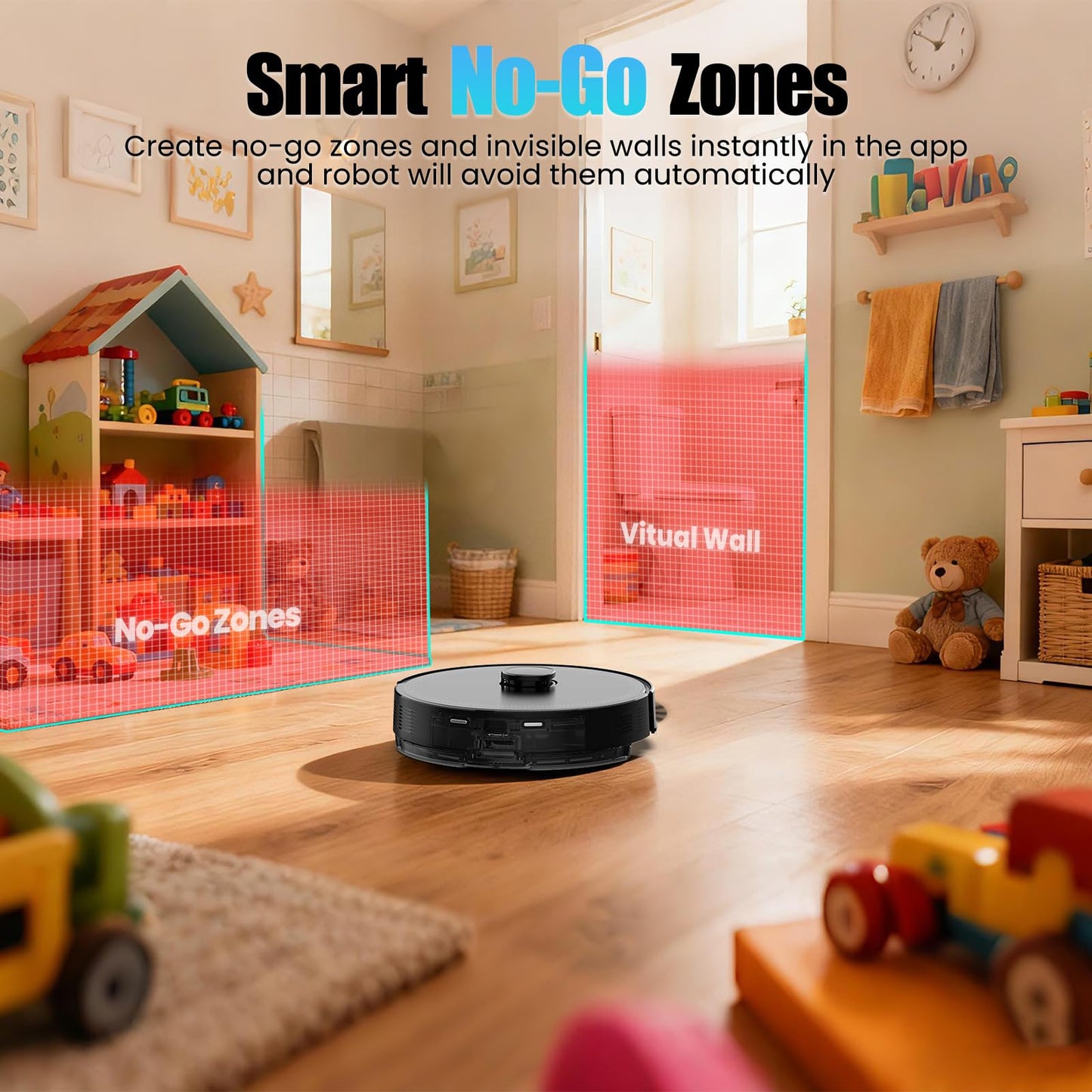 BOTLUXE E10+ Robot Vacuums and Mop, 75-Day Self-Emptying, 8000PA Suction, LiDAR Navigation, Home Mapping, APP ＆ Voice Control, 150Mins Runtime for Pet Hair, Hard Floors, Carpets