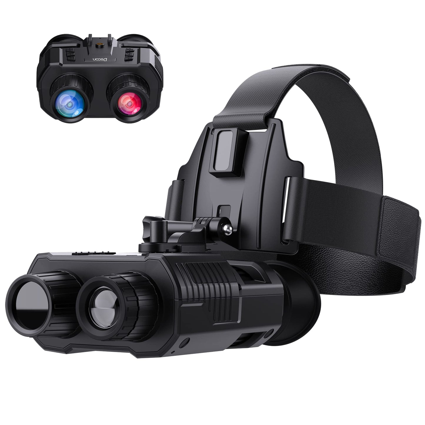 4K Night Vision Goggles,Head-Mounted Night Vision Binoculars with 8X Digital Zoom, Rechargeable Infrared Goggles with Screen for Viewing 984ft in 100% Darkness FHD Video for Adult（64GB TF）