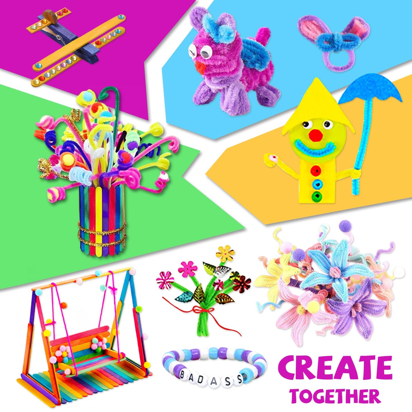 Itopstar Arts and Crafts Kit for Kids, Science Kits for Kids Age 5-7, Craft Kits and Art Supplies, Gifts for 5 7 9 Year Old Girls, Crafts for Kids Ages 4-8 8-12