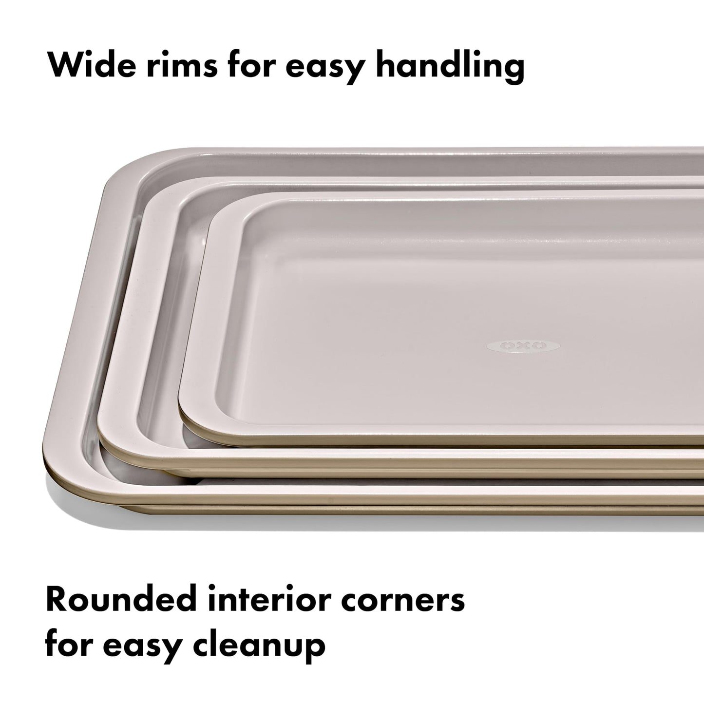 OXO Good Grips Non-Stick Pro Ceramic Coated Metal Bakeware Half Sheet Pan – Biscuit