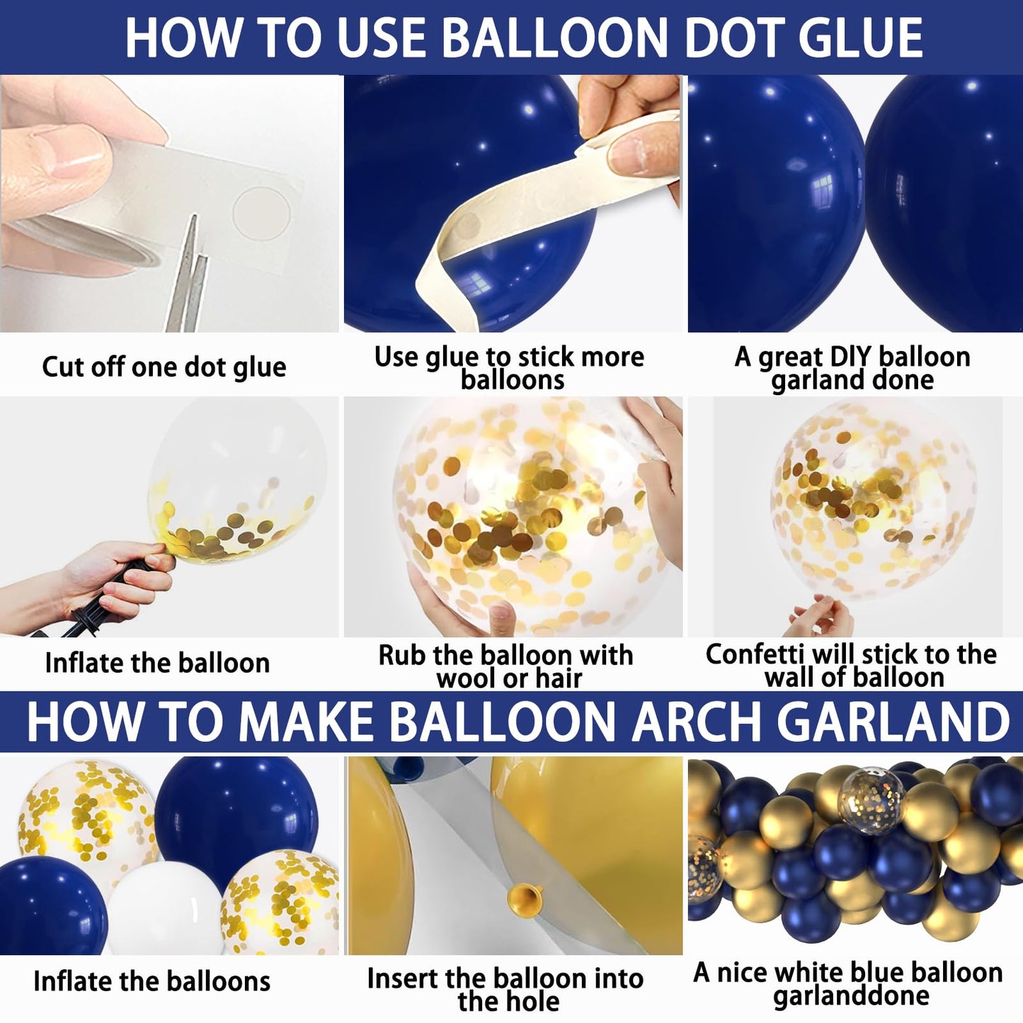 Navy Blue Birthday Party Decorations for Men Decor 100pcs Gold and Navy Blue Balloons Garland Arch Kit Pre-Strung Happy Birthday Banner Girls 16th 18th 30th 40th 50th 60th 70th 80th 90th for Boys
