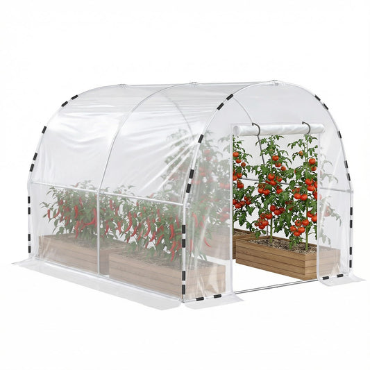 9.8x7.9x6.5 FT Greenhouses for Outdoors, Green Houses for Outside with Plastic Film, Walk-in Greenhouse with Heavy-Huty Galvanized Steel Tube (Load Capacity: 440 LB) for Garden Plant Winter