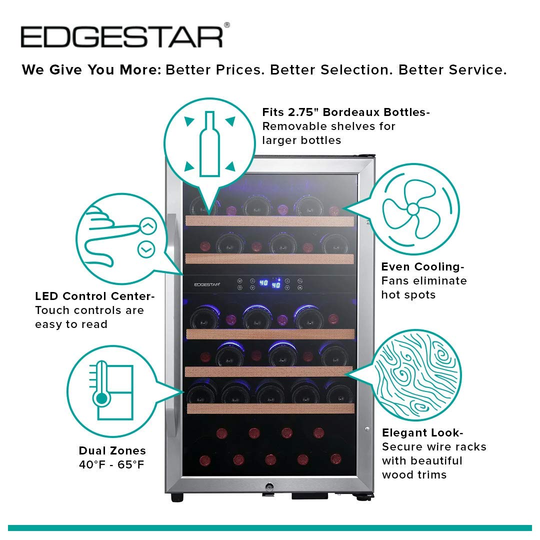 EdgeStar CWF380DZ 19 Inch Wide 38 Bottle Wine Cooler