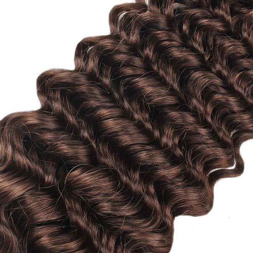 Condescension Human Hair Bundles 22 24 26 Inch brown Color 4 Deep Wave Human Hair Bundles Unprocessed Brazilian Virgin Hair for Black Women