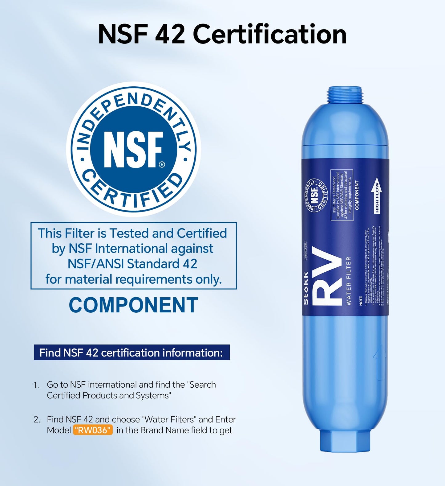 Stokk RV Water Filter, NSF Certified, RV Inline Water Hose Filter, Garden and Camper Water Filter, Greatly Reduces Bad Taste, Chlorine, Odor, Rust and Sediment, 4 Pack