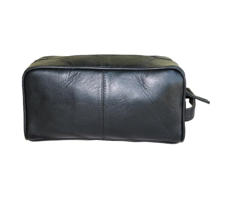 jaald Men's Genuine Leather Toiletry Bag Small Shaving Bags Grooming for Travel Groomsmen Gift Men Women Hanging Zippered Makeup Bathroom Cosmetic Pouch Case Make Up kit