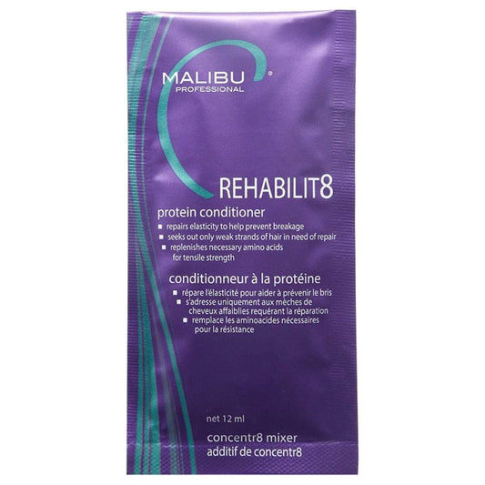 Malibu C REHABILIT8 Smoothing Protein Conditioner - Replenishes Hair Protein & Amino Acids to Prevent Breakage - Hydrating Conditioner for Damaged Hair