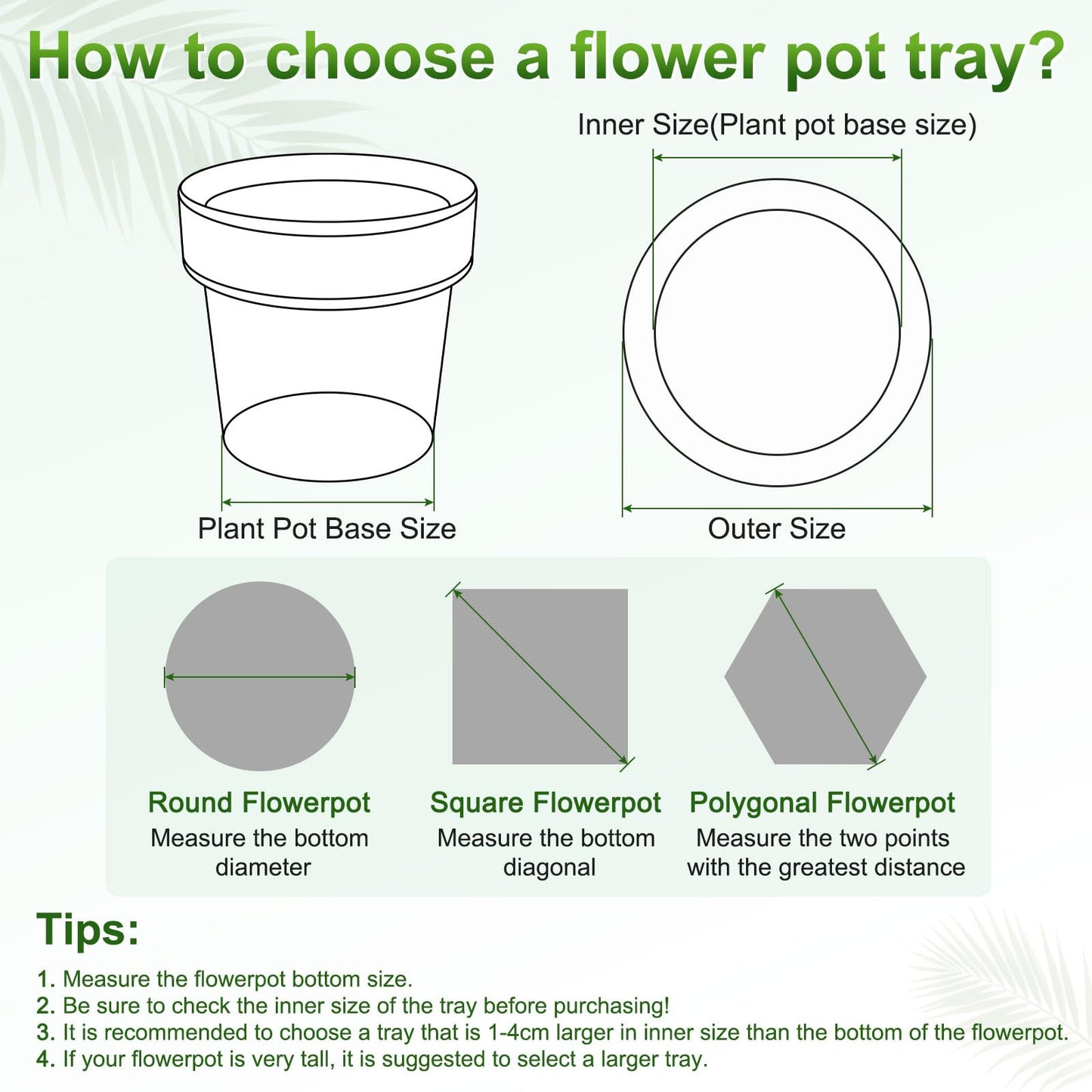 M METERXITY 4-Pack Plant Saucer, 7.7 Inch/19.5 cm Plastic Plant Trays Thicker for Indoor/Outdoor/Water/Pots Drainage and Protection, Flowerpot Drip Tray [Gray]