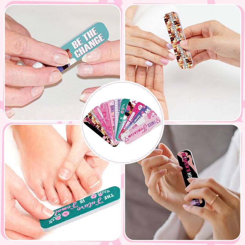 Lanties 200 Pcs Breast Cancer Awareness Nail Files Bulk Party Favor Accessories Pink Ribbon Gift Emery Boards Public Welfare Activity Kit for Women Girl(Breast Cancer Awareness,2.36 x 0.6 Inches)