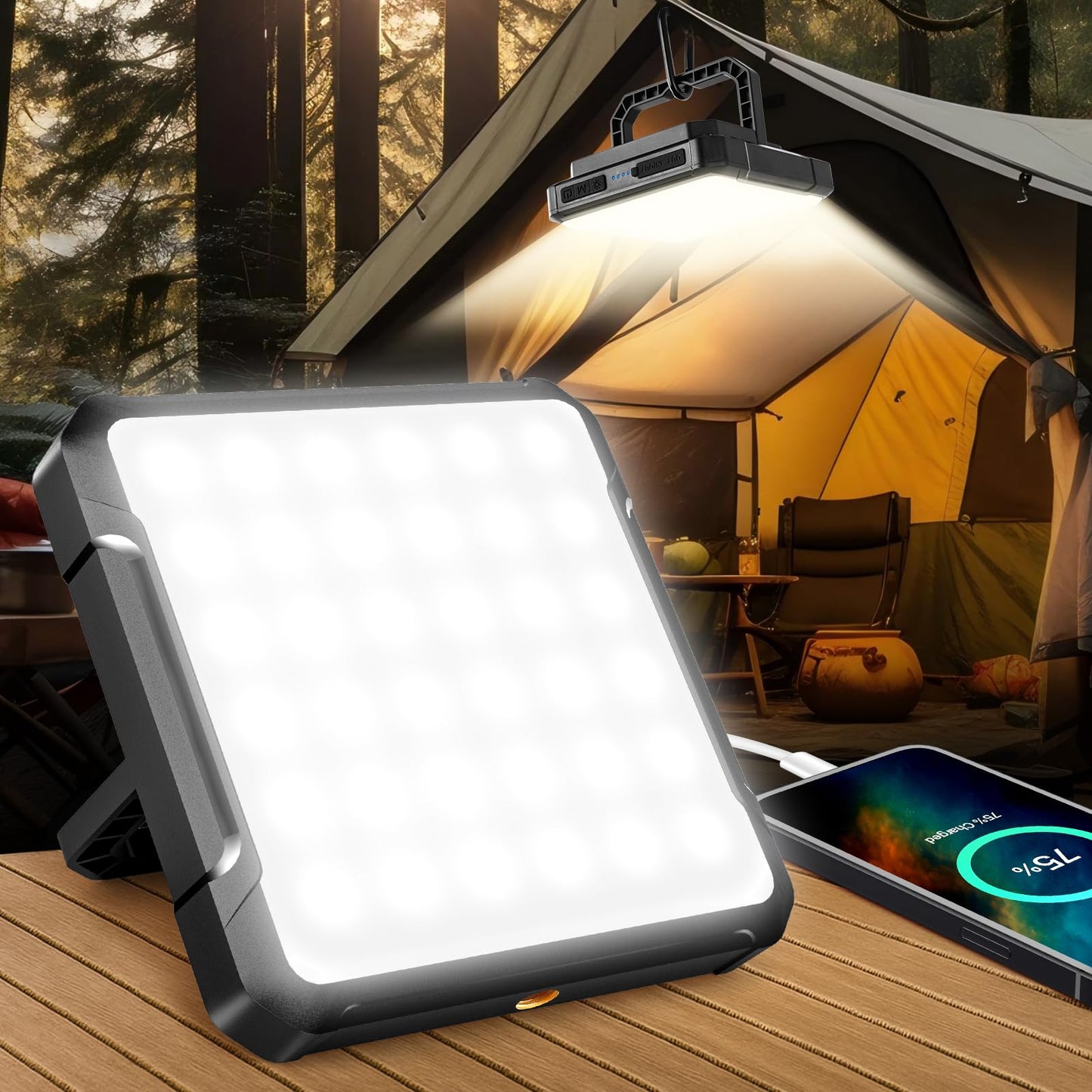 Portable LED Camping Lights, 20000mAh Rechargeable Dimmable Camping Lantern,1300LM Ultra Bright & 4 Lighting Modes, IPX4 Waterproof Emergency Lights for Home, Blackout, Outdoor, Survival Gear