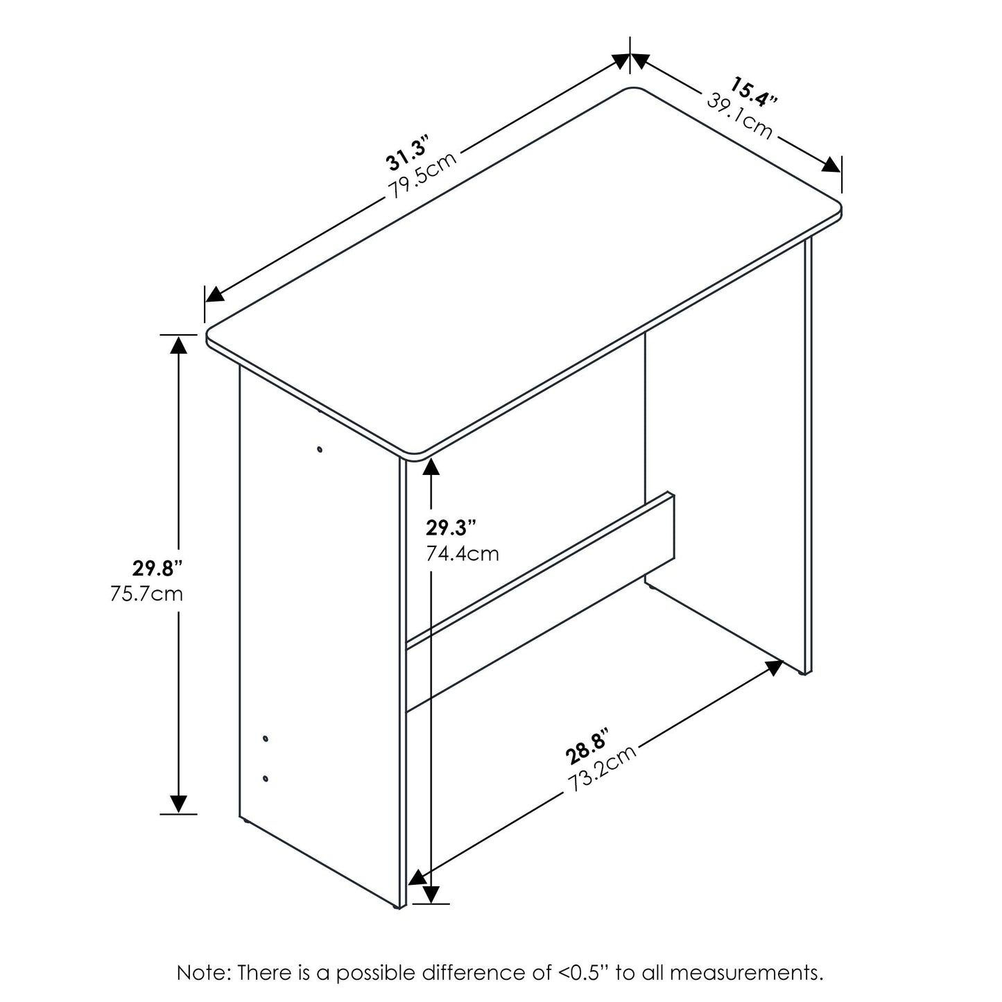 FURINNO Simplistic Study Table, Espresso
