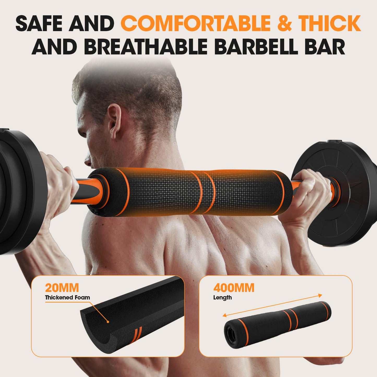 Stepwaver Adjustable Dumbbell Set 70LBS Free Weights Dumbbells,4 in1 Weight Set,Dumbbell, Barbell, Kettlebell, Push-up, Home Gym Fitness Workout Equipment for Men Women