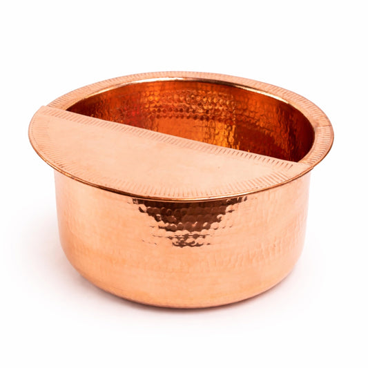 Alfiq 100% Solid Copper Foot Bowl with Removable Footrest, Hand Hammered Large Relaxation Pedicure Basin, 10-20" Sizes, for Spa & Pedicure (12 Inches)