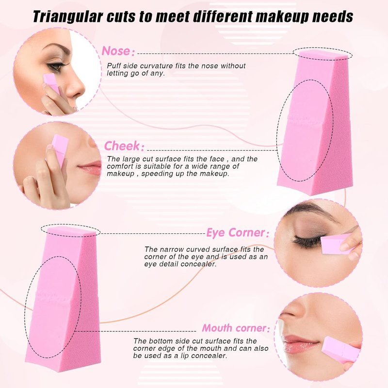 Makeup Wedges Sponges - 480 Pieces Triangle Applicators for Foundation & Eye Shadow | 4 Colors