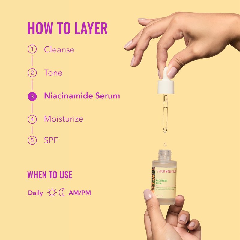Good Molecules Niacinamide Serum – 10% Niacinamide to Target Blemishes, Nourishment, and Skin Tone – Ultra Hydrating & Brightening Skin Care for Face – 75 ml / 2.53 fl oz
