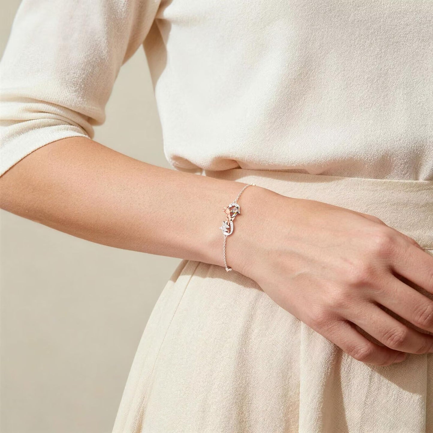 Iefil Valentines Day Gifts - 925 Sterling Silver Butterfly Charm Bracelet, Birthday Jewelry Gifts for Wife Girlfriend Mom | February Simulated Amethyst Bracelet