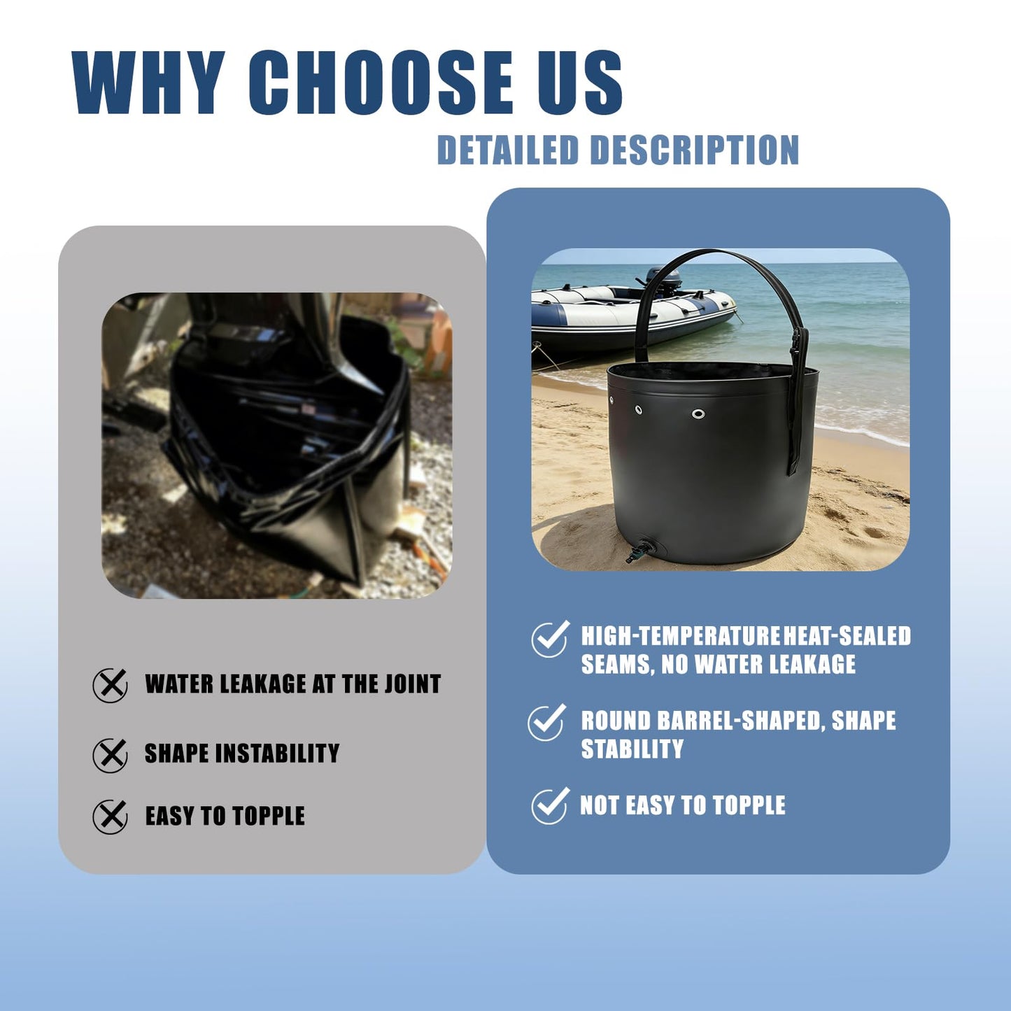 FEIJAZUM Outboard Motor Flushing Bag for Outboard Flushing on Land, 27.6'' x 27.6'' x 30'', Outboard Engines Flushing Bag Suitable for Under 350HP Outboards (0-350HP Outboard Motor)