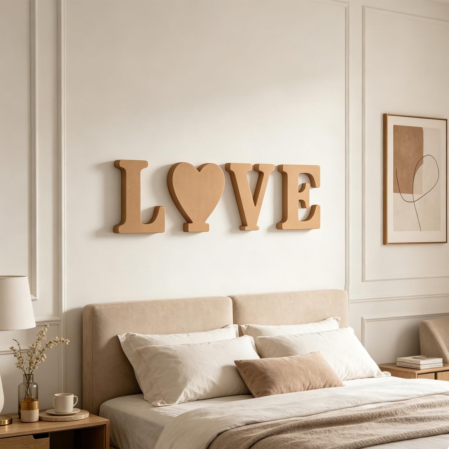 AOCEAN 12 Inch Designable Wood Letters Unfinished Wood Letters for Wall Decor Decorative Standing Letters Slices Sign Board Decoration for Craft Home Party Projects (M)