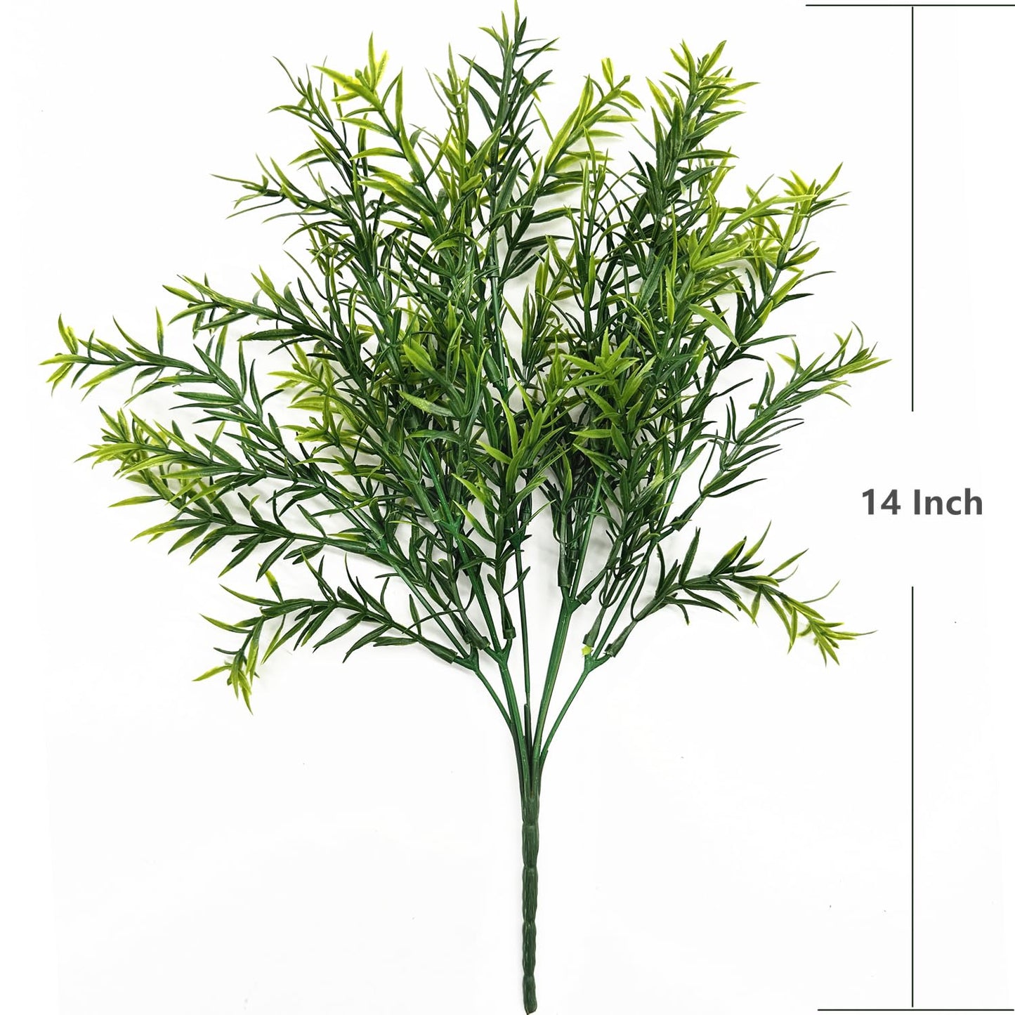 Artificial Rosemary Plants, Fake Plant Bushes Plastic Greenery Grass Faux Shrubs for Home Decor Kitchen Bathroom Farmhouse Room Shelf Desk Coffee Table Vase Pot Planter Filler DIY Decorations 6 Pack