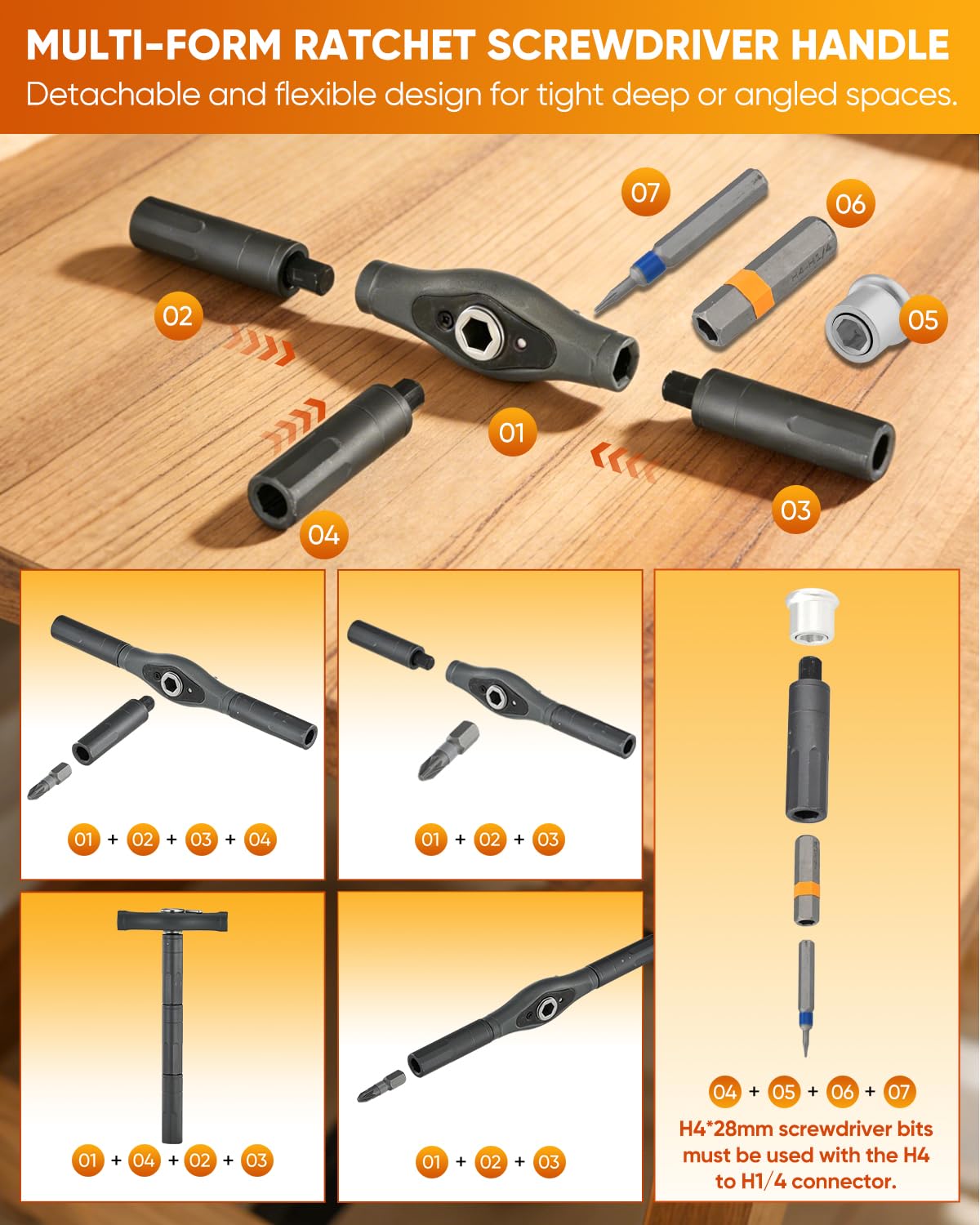 Saker 66 in 1 Magnetic Screwdriver Set Portable Multi Bit Ratcheting Screwdriver Kit with Detachable Handle for Home Electronics,Computer,Furniture, Bike,DIY,Gifts