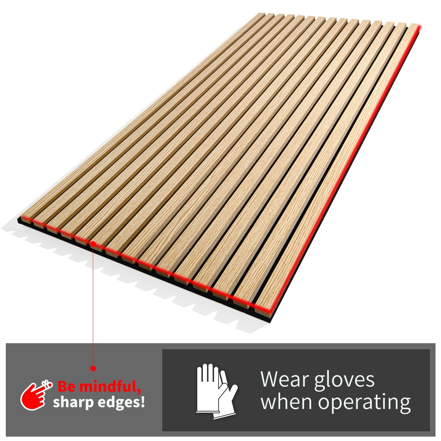 Art3d 4-Piece Wood Slat Acoustic Panels for Stylish Decor and Noise Reduction, 3D Textured Panel for Ceiling and Wall, Matte Black