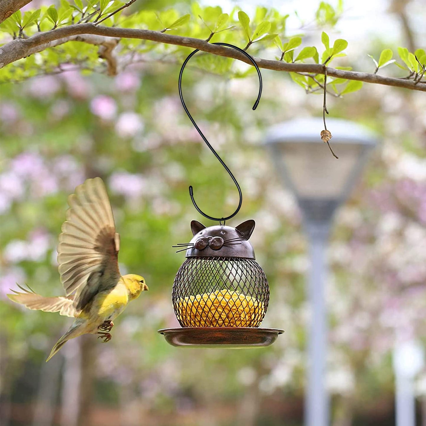 s Hooks for Hanging Plants - Heavy Duty Tree Branch Black Extension Bird Feeder Planters Suet Baskets Lanterns Wind Chimes Kitchen Office Garden Camping Outdoor Pot Pan Cups Bags Jeans Indoor 12in