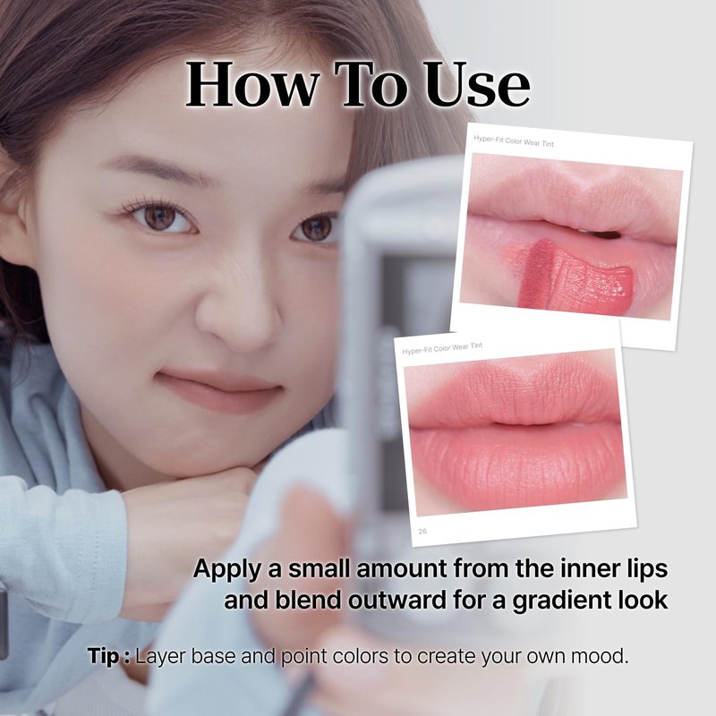 Feev Hyper Fit Color Wear Lip Tint, Long Lasting Matte Velvet Lip Stain with Olive Oil, Lightweight Non-Sticky Blurring K-Beauty Formula, Pink Whistle (0.12 Oz, 3.5 g)