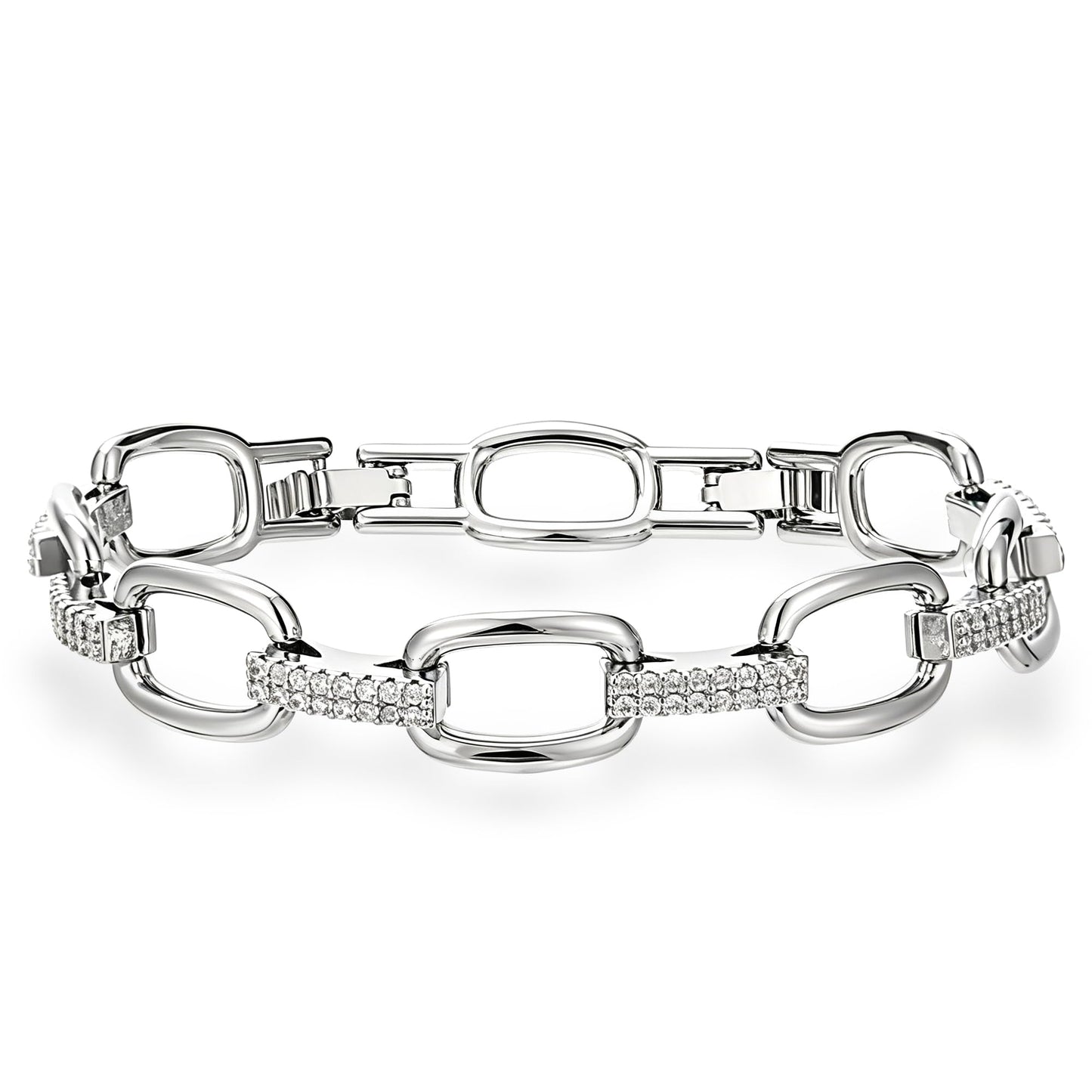 Ginyejly 14K Gold and Silver Plated Special Cain Link with Toggle Clasp Closure in Daily or Party for Women Fashion Jewelry Gifts (Silver Bracelets)