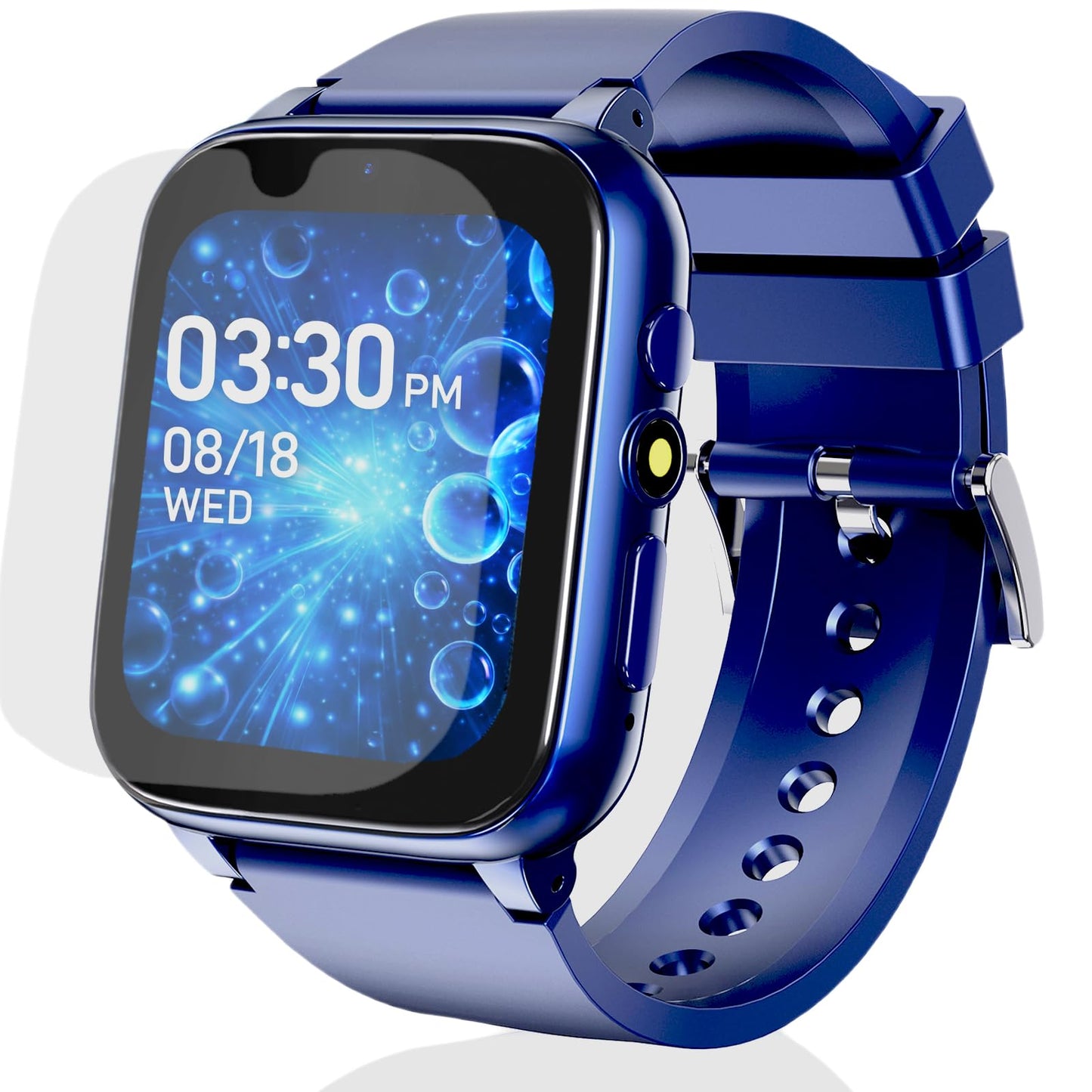 Goodatech 1.69'' Kids Smart Watch 4-12 Years Boys Girls, 26 Puzzle Games,HD Camera,Video Music Player,Pedometer,Flashlight,Alarm Clock,Learn Card,Audio Book,Smartwatch for Children Gifts (Blue)