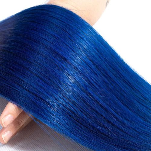 Habiliana Bundles Human Hair 22 24 26 Inch Straight T1B Blue Human Hair Bundles 11A Unprocessed Brazilian Virgin Quick Weave Hair Extensions for Black Women