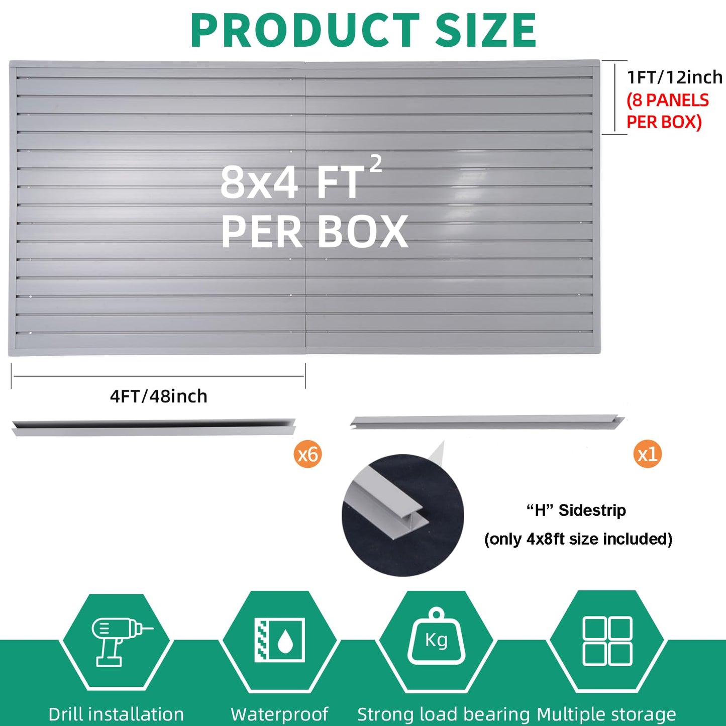 Slat Wall Paneling Garage Slat Wall Storage Systems Grey Slatwall Panels 4'x8' Power Tool Organizer Wall Mount, PVC Garage Storage & Organization Products Slate Board Panel for Retail Display