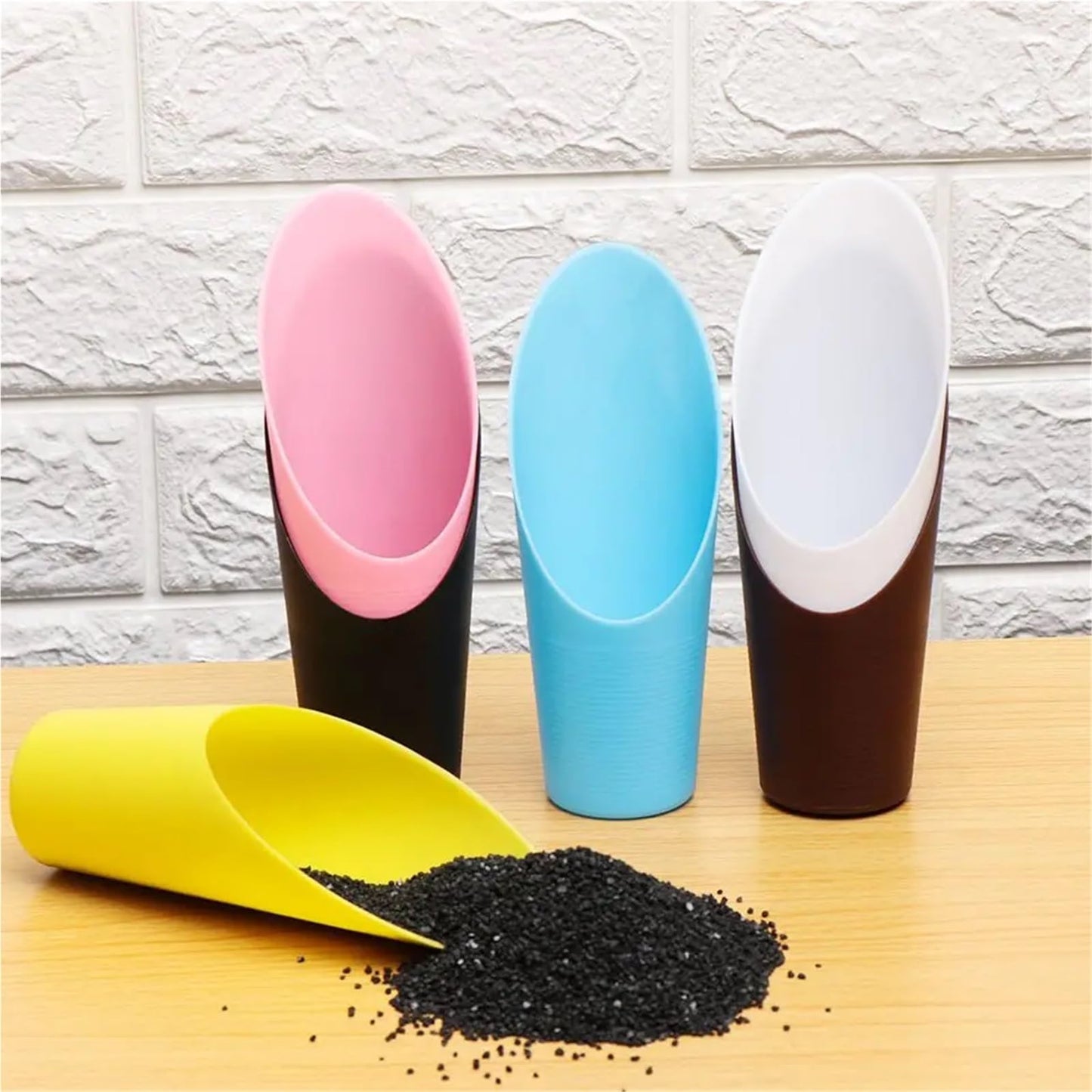 Bonsai Soil Scoop 6PC Plastic Soil Shovel Cup for Garden Spade Cultivation Bucket Potted Bonsai Fleshy Plant Mini Home Gardening Tools(Blue)