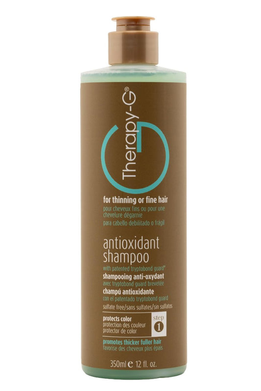 Therapy-G Antioxidant Shampoo (350ml 12 oz) for fine, thinning hair and anti hair loss. Protects hair color and prevents damage and helps inhibit DHT and stimulate renewed growth shampoo..