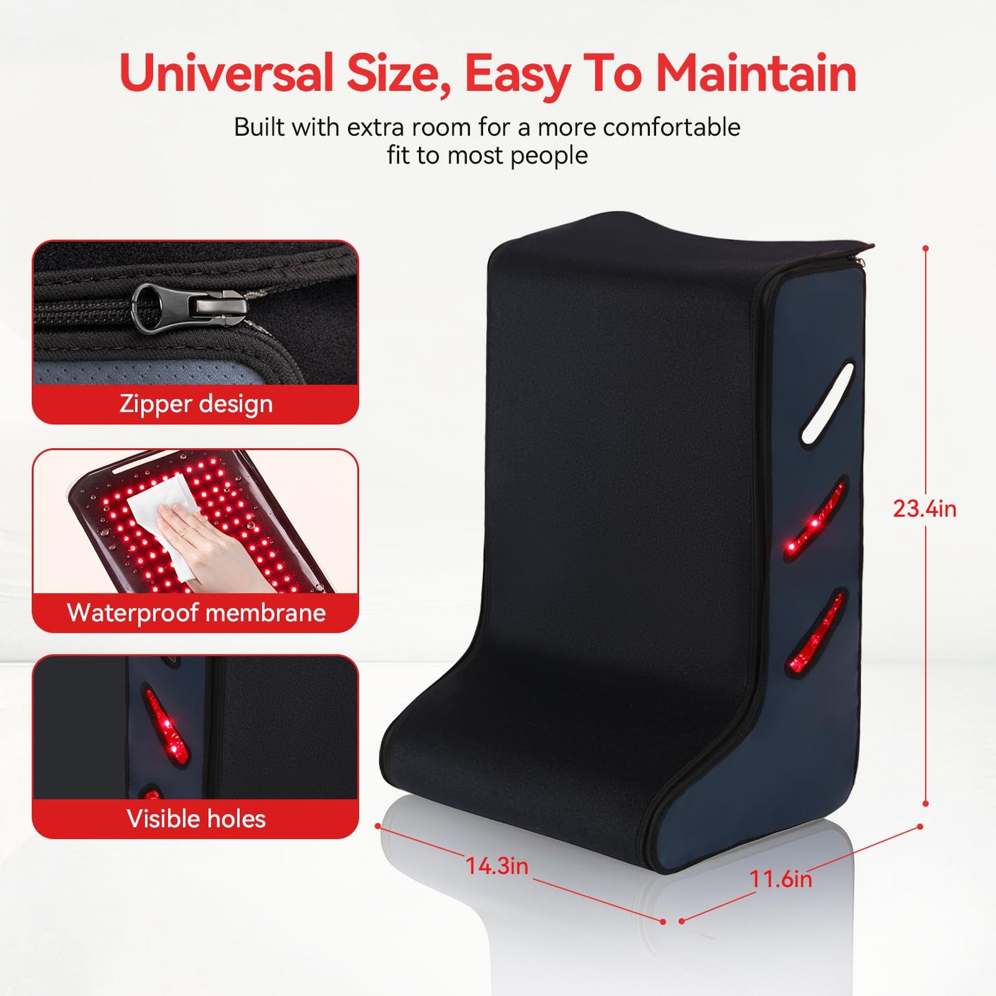 Red Light Therapy for Feet, 450 LEDs 660nm&850nm Infrared Light Therapy Boots with Timer & Pulse Mode, Detachable Red Light Therapy Wrap Pad for Body Home Care