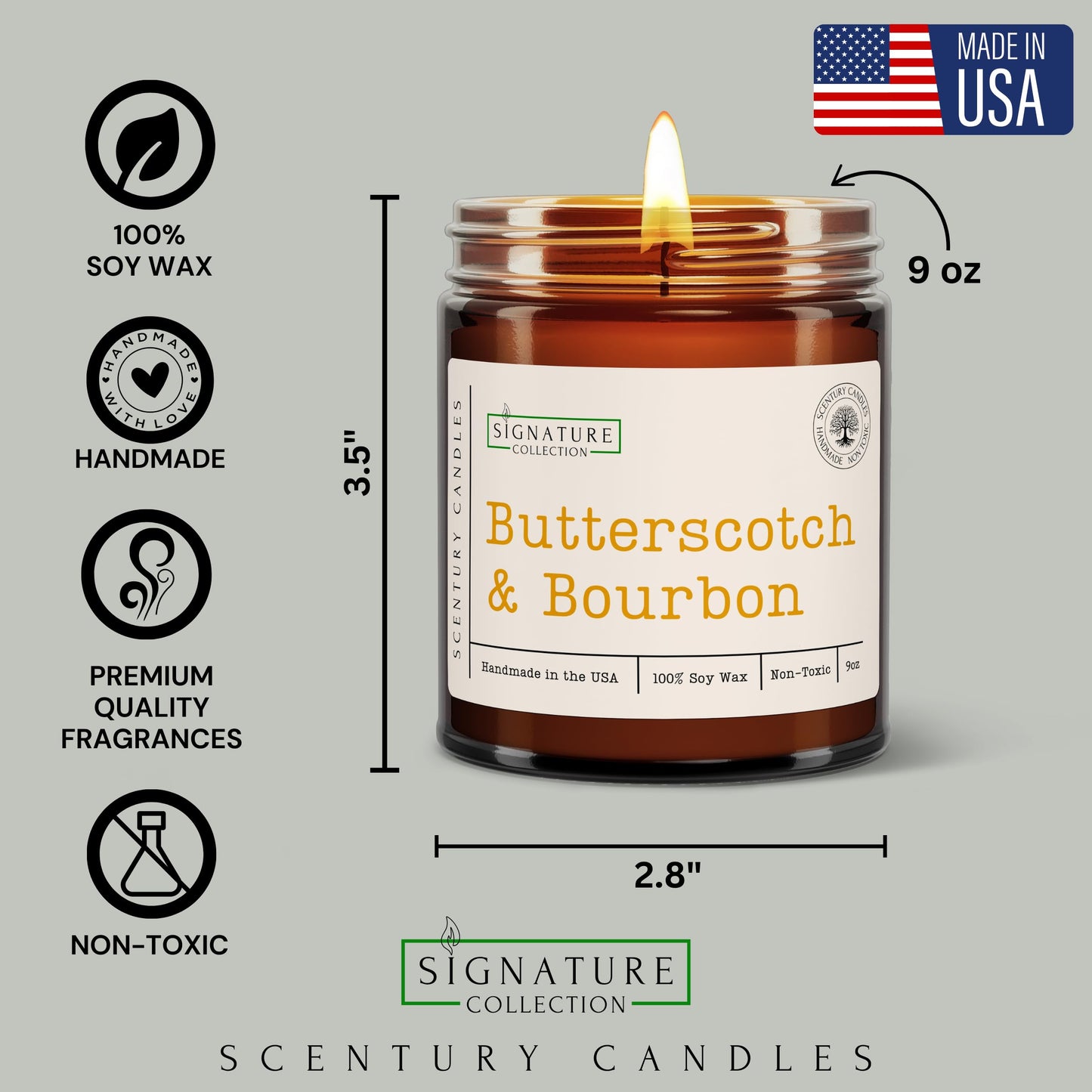 White Oak Vanilla Scented Candle, Many Scents to Choose from, All Natural Non-Toxic Soy Wax, Handmade in The USA (White Oak & Vanilla)