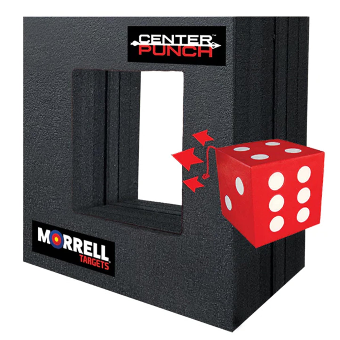 Morrell Targets Center Punch 24 Inch Foam Frame with High Roller Insert, Layered Archery Block for Compound Bows and Crossbows, Black/Red