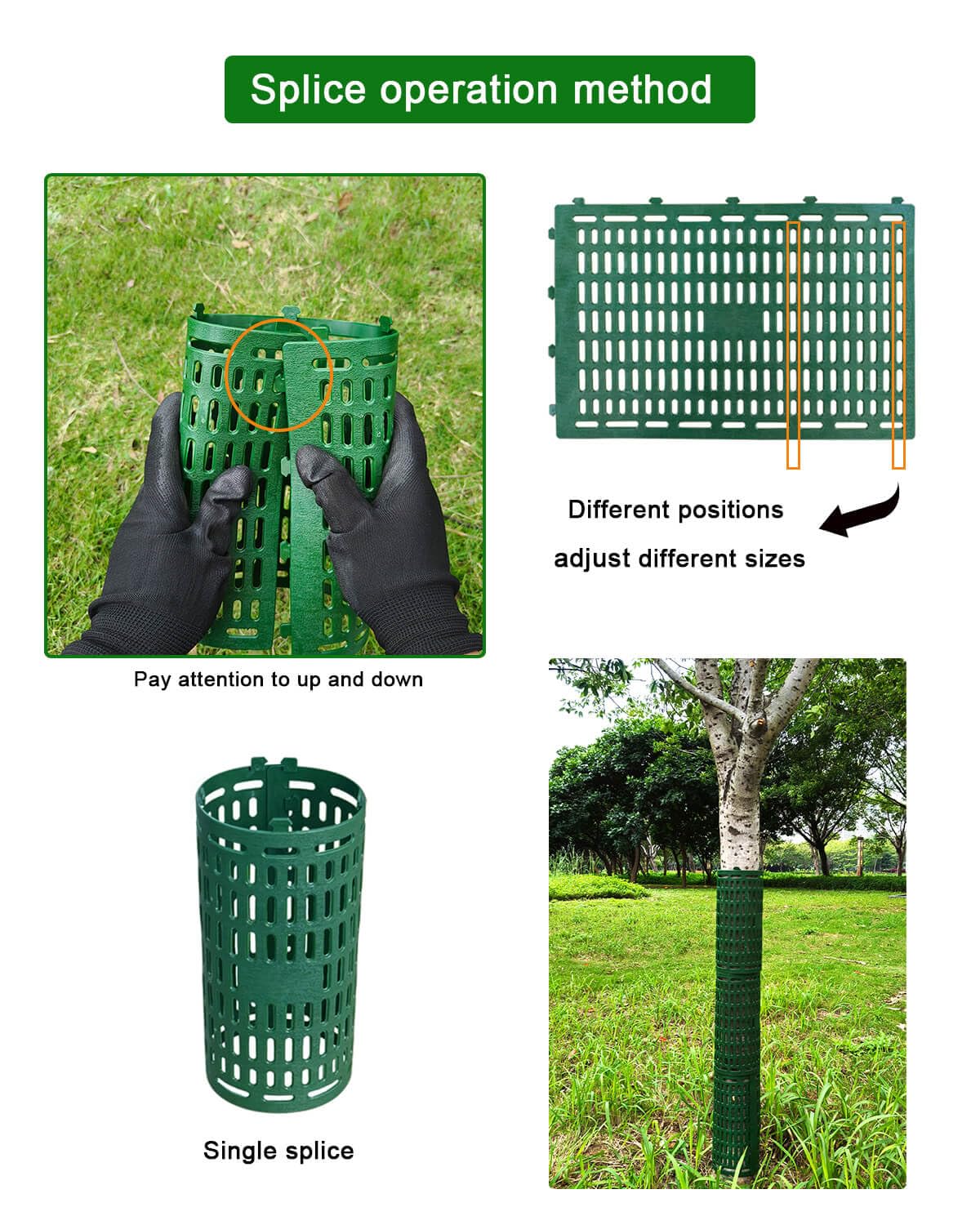Tree Trunk Protectors Tree Bark Protectors - Splicable Tree Trunk Protector Guard Breathable Tree Protectors for Wildlife Protection (8)