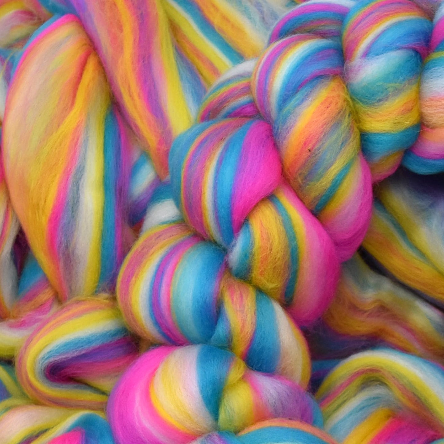 Combed Top Roving. Limited Edition Fiber for Spinning, Needle Felting, Wet Felting, Weaving and Crafting. Colorful Designer Merino, Malibu