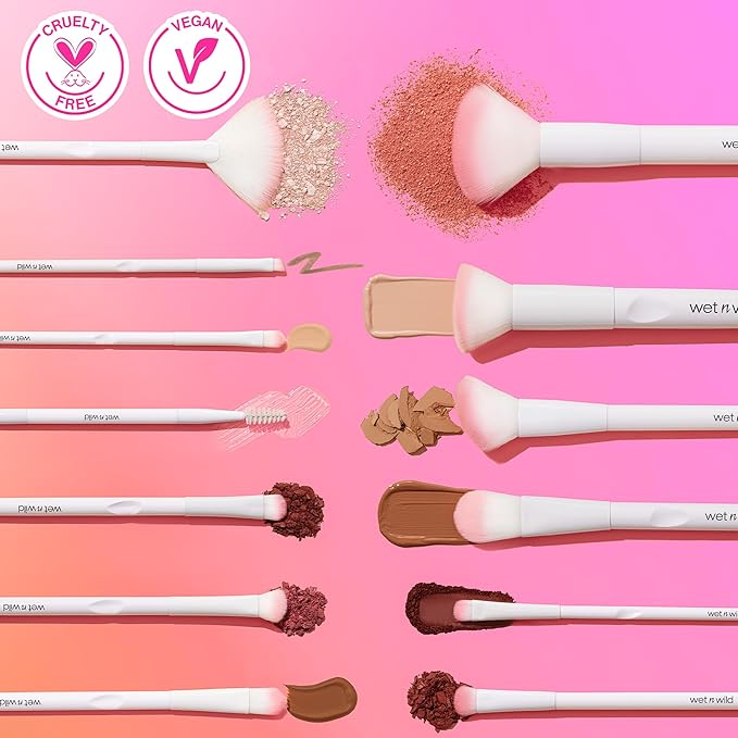 wet n wild Kabuki Brush, Flat Top for All Formulas, Densely-Packed Synthetic Bristles, Ergonomic Handle for Comfortable Control