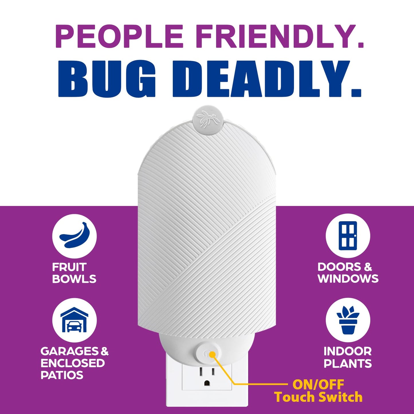 Flying Insect Trap (1 Stater & 3 Refill Cartridges), UV Light Indoor Bug Catcher for Gnats, Fruit Flies, Mosquitoes, and Moths, Plug-in Fly Trap for Home, Kitchen, Living Room
