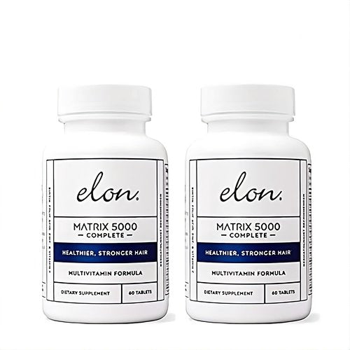 Elon Matrix 5000 Complete Multivitamin — Skin, Hair and Nail Growth Vitamins — Healthy Hair Growth Vitamins for Women & Men — 5000Mcg Biotin Supplement, Pack of 2 (120 Day Supply)