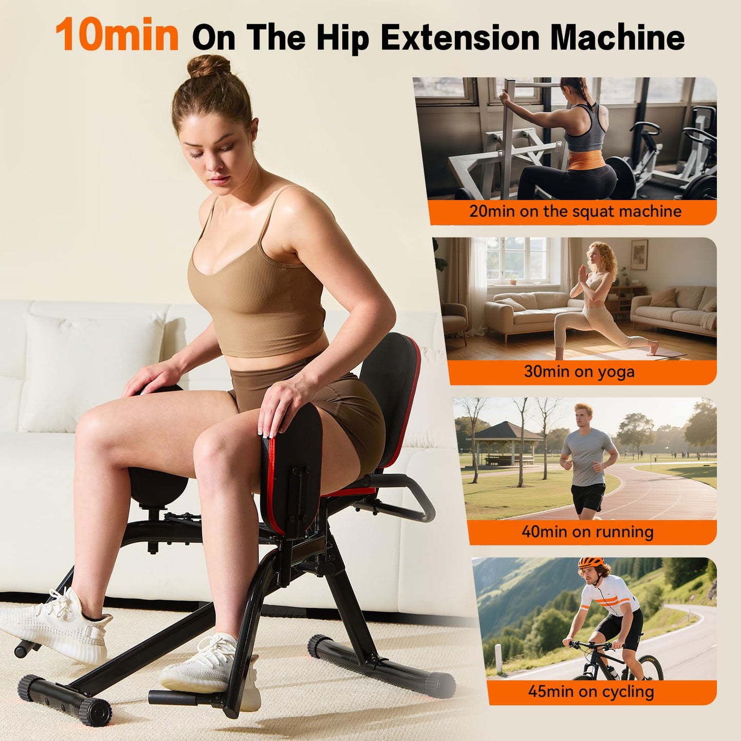 ERGOLIFE Hip Abductor Machine for Home Gym, Adjustable 6 Levels Resistance Inner Thigh Exercise Equipment, Glute Training Machine for Women/Sedentary/Postpartum Recovery