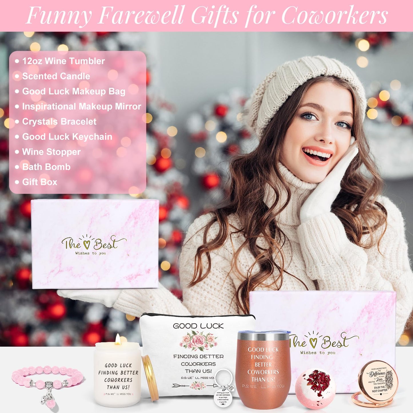Farewell Gifts for Women - Good Luck & Goodbye Gifts for Coworkers Leaving for New Jobs - Employee Appreciation Gift Basket