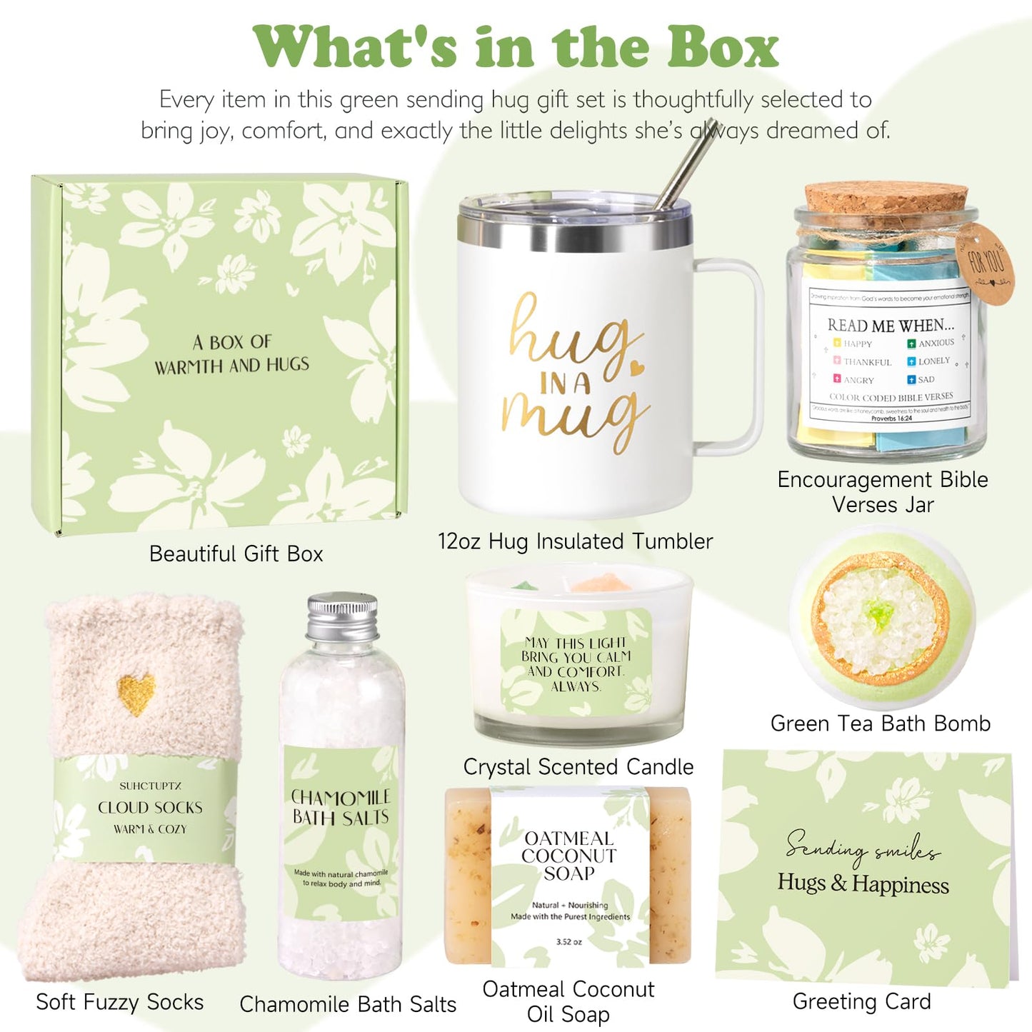 Self Care Get Well Soon Gift Baskets for Women, 8pcs Christian Birthday Gifts for Women Inspirational Christmas Ideas for Mom Her Friend, Care Package After Surgery Thinking of You Sympathy Box