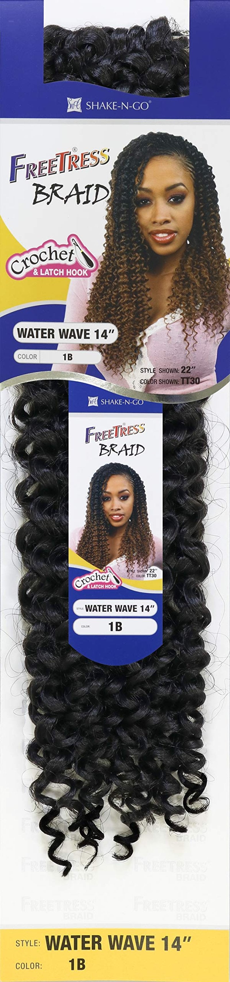 MULTI PACK DEALS! FreeTress Crochet Braids Water wave 14" (5-PACK, 1B)