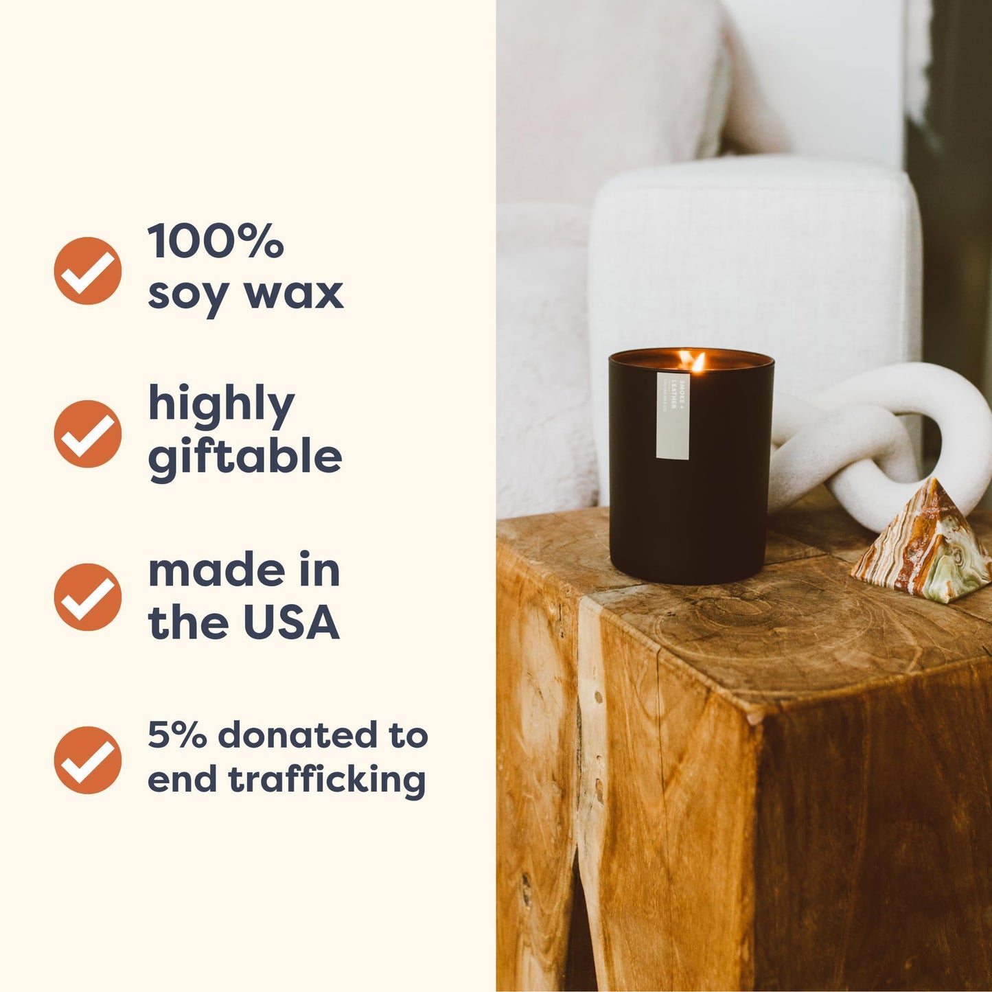 Calyan Wax Co. Home & Holiday Scented Candle - 75 Hour Burn - Luxury Clean Soy Wax Candles - Long Lasting Black Tumbler Jar Candle for Home - 10.2oz